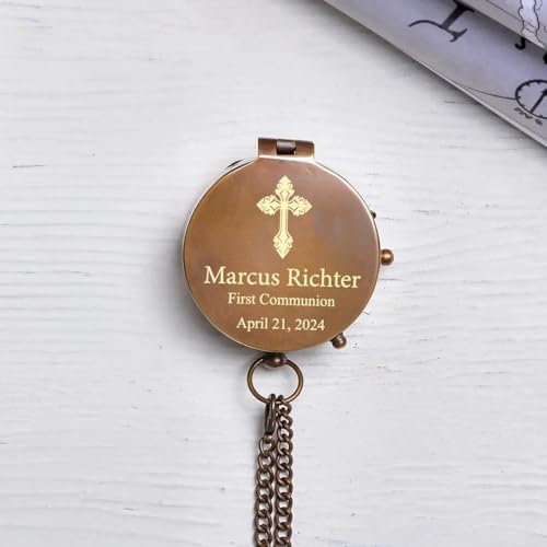 Brújula personalizada de latón, grabada para él miniatura 7