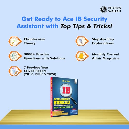 Image of PW All in One IB (Intelligence Bureau) Security Assistant /Executive Tier-1 Exam 2025-26 | Chapterwise Theory, Short Tricks and Exercises | 7 Past Year Papers PYQ (2017, 2019 & 2023) [Paperback] PW (PW)