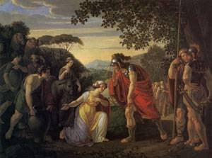 Peinture à l'huile David and Abigail par Joseph Schonmann | L'émotion de l'art classique