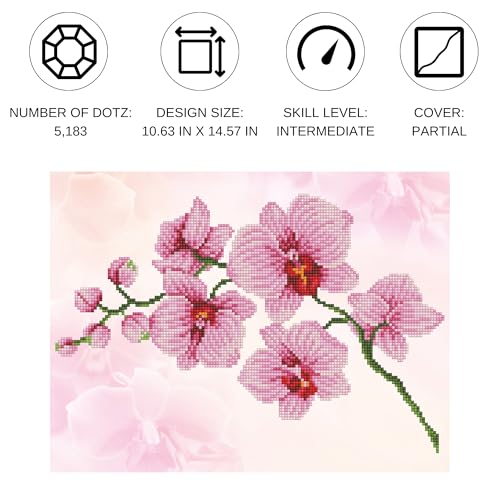 Kit pintura de diamante para relajación Diamond Dotz orquídea cuadro artesanal 3