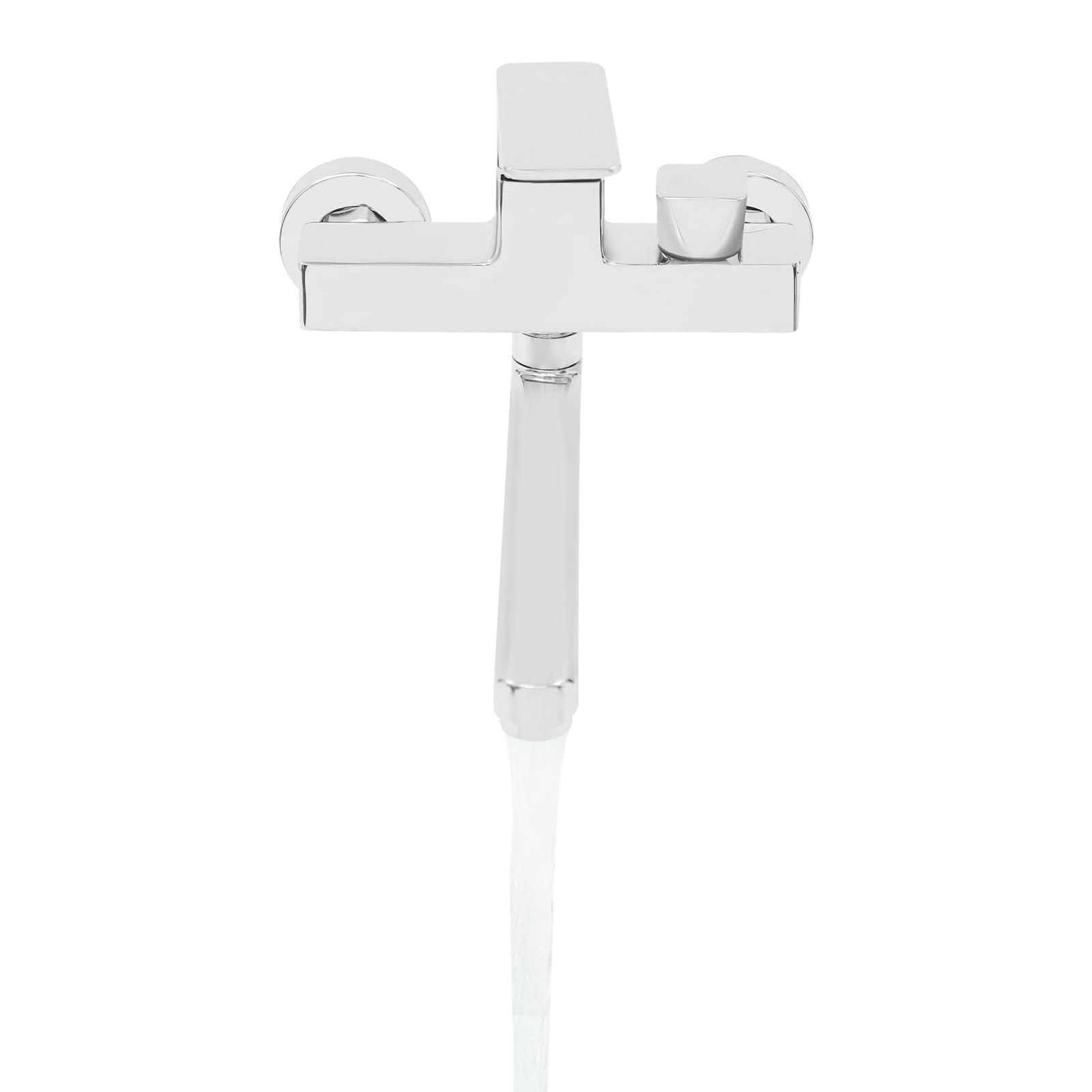 Grifo de bañera giratorio 360 grados reversible montado en la pared con cartucho de cerámica para bañera y ducha, 200 mm, latón cromado