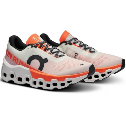 On Women's Cloudmonster 2 Running Shoes, Undyed/Flame, 9.5 US