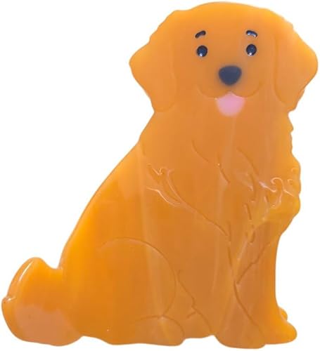 Cute Small Golden Retriever Dog Claw Clips,Cellulose Acetate Hair Clips,Small Do