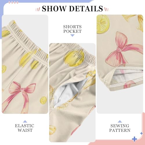 Lemon Bows Yellow Pajama Pants Long Sleep Pant Soft PJ Bottoms Sleepwear4
