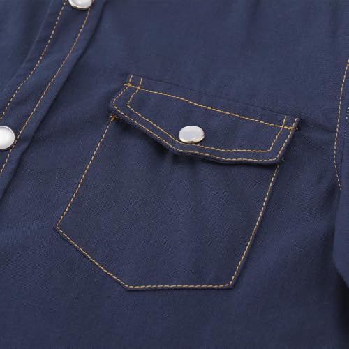 Image of Spring&Gege Boys' Long Sleeve Western Cowboys Pearl Snap Button Down Shirts (5-14 Years)