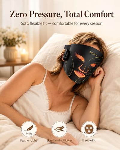 Red Light Therapy for Face, Cordless LED Face Mask with 4 Light Modes (NIR 850nm, Red 630n - image 5