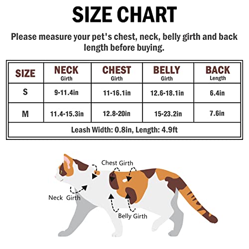 Pupteck Cat Harness And Leash Set Escape Proof For Walking, Breathable Mash Vest Adjustable Harness For Cats Puppy Small Animals, Reflective At Night, Black Medium #TOP1