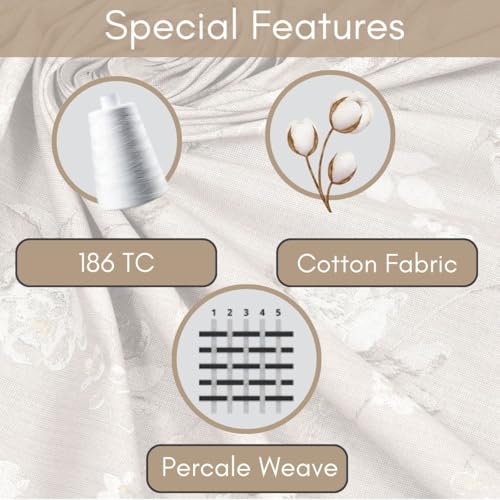 Image of Mafatlal 186 Tc Corsica Cotton Bedsheet King Size | 274 X 274 Cm | Modern Kidakka Virippu for Summer Nights | Pure Cotton Bedding for Comfortable Sleep | Soybean Brown Color