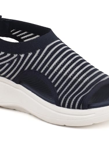 Image of Carlton London Women's Knitted Slip-On Wedge Sandals