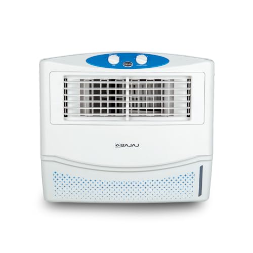 Bajaj MD 2020 54L Window Air Cooler for Home with DuraMarine Pump (2-Yr Warranty by Bajaj), Maxcool & Typhoon Blower Technology, 80-Feet Powerful Air Throw & 3-Speed Control, White Cooler for Room