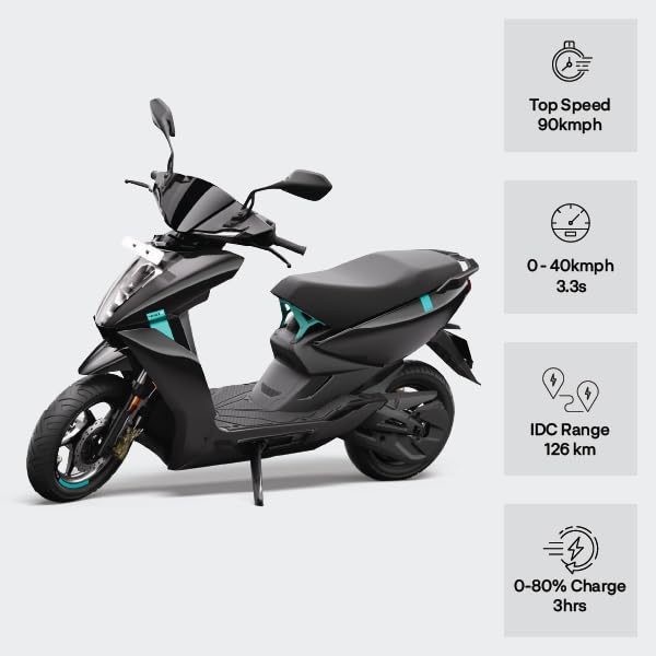 Image of ATHER 450 X 126 KM IDC Range with Ather Stack Pro in Cosmic Black - Ex-Showroom