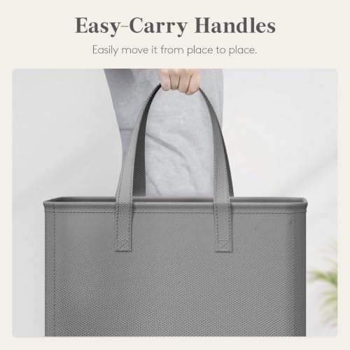 Image of Lifewit Slim Collapsible Laundry Basket with Handles, 65L, Grey