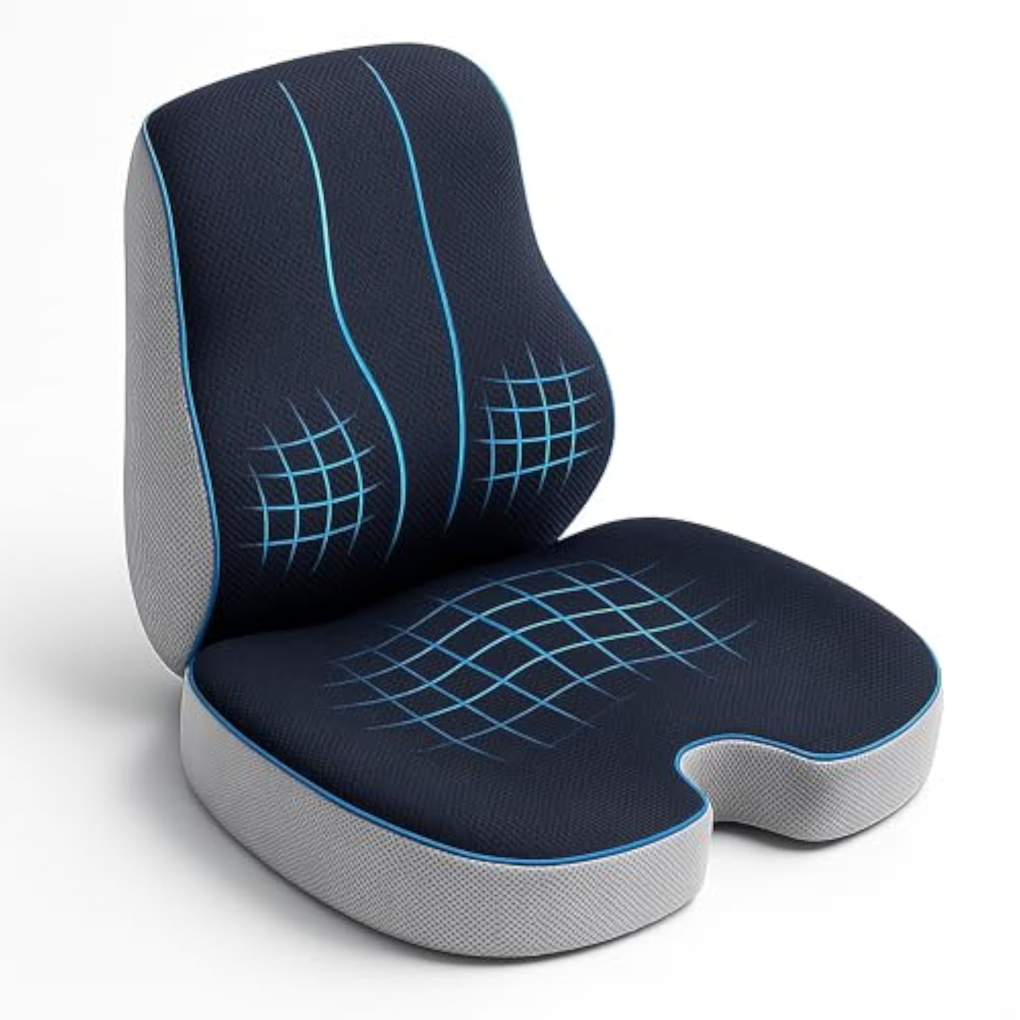 Neck Rest, Backrest & Wedge Seat Cushion Combo