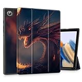 Tuiklol Case for Samsung Galaxy Tab A9 8.7 Inch 2023 Released Model (SM-X110/X115/X117),Slim TPU Protective Hard Shell Case Auto Wake/Sleep for Galaxy Tab A9 Cover, Fire Dragon