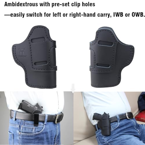 Adjustable IWB/OWB Leather Holster