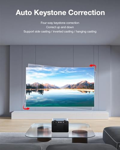 Image of TOPTRO HQ5 1080p Native Resolution Projector for Home 4K Support, 12000 Lumen (1100 ANSI) Auto (Focus+Keystone+Screen Fit) WiFi 6 Inbuilt Netflix PrimeVideo Hotstar 10W Speaker 300 inch Max Display