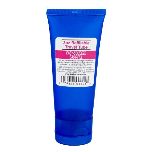 Mon Image 3 Ounce Air Travel Tube Refillable (12 Pieces) Assorted Colors (88ml)
