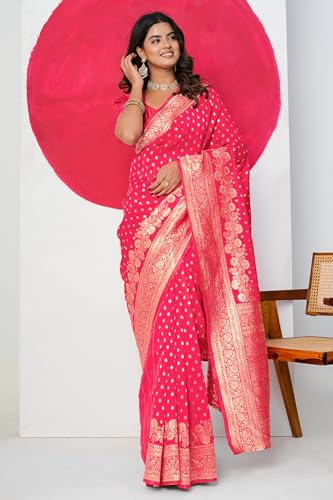 Image of Subham Saree for Woman Silk Cotton Kanjivaram | Soft Daily Wear Golden Zari Sari with Jacquard Blouse Piece