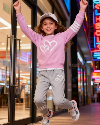 Image of OLMRJKD Kids Toddler Girls Clothes Figure Graphic Drop Shoulder Top Pullover Spotted Print Pants Fall Winter Outfit Set