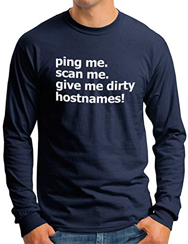 T-shirt manches longues OM3 imprimé humour réseau bleu marine XXL