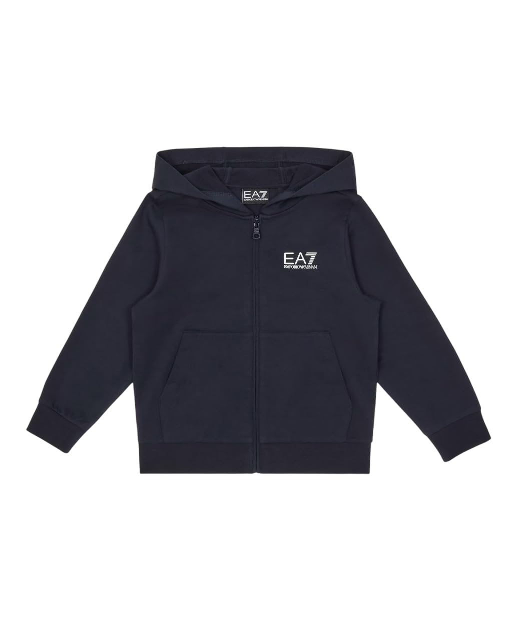 EA7 Emporio Armani Felpa Aperta con Cappuccio da Bambini e Ragazzi Core Identity Boy