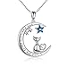 VONALA Collar de Gato para Mujer, Collar de Plata de Ley 925 Colgante Joyería Regalos para Mujer y Chicas Niñas