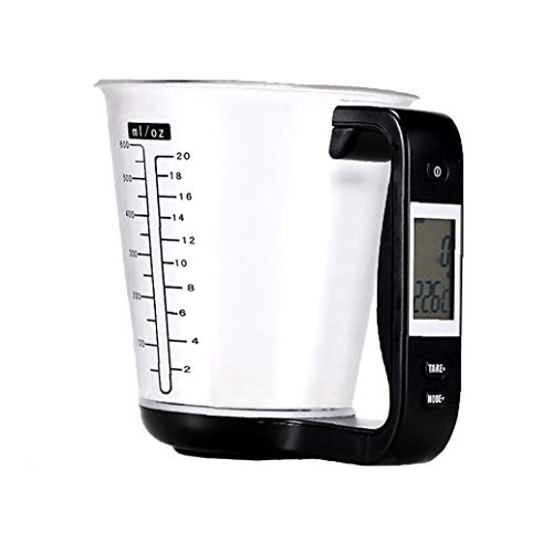 nJiaMe Jarro de medición electrónicos Negro con función de Tara de medición de Cocina Digital LCD Copa Estilo de Vida Saludable Cover