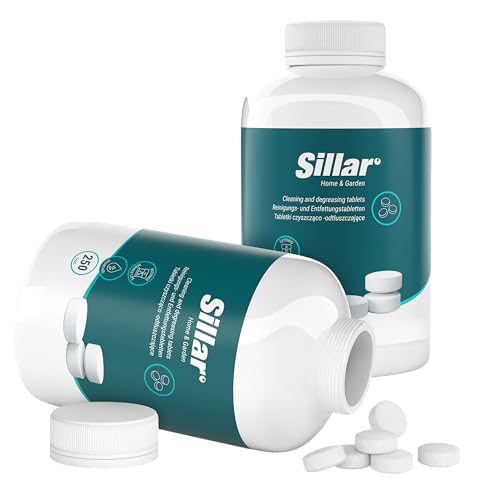 Sillar 250 Pastilles de nettoyage pour machine à café | compatible avec Jura Delonghi Siemens Bosch Krups Melitta 150x tablette à 2 grammes