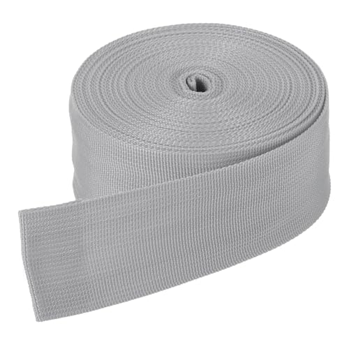 DMiotech 10 Yard x 2 Inch Width Nylon Webbing Strap Poly Flat Webbing Strapping for DIY Craft Backpack Strapping, Sewing, Outdoor Gear Repair, Light Grey