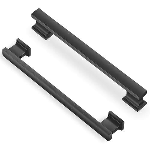 Lardmon 10 Pack 6.3 Inch(160mm) Hole Center Gunmetal Gray Kitchen Cabinet Handles Modern Cabinet Pulls Kitchen Cabinet Hardware Solid Drawer Pulls Handles for Dresser, Total Length 7.28 Inch by Lardmon - Used condition - US$32.78