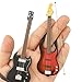 RYUJNDK Miniature Guitar Model Guitar Musical Instrument with Detachable Strap Guitar Ornament Small Ornaments Guitar Dollhouses Display (Black)