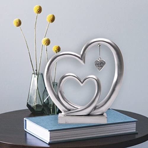 Lc Lcdecohome Wedding Gifts Couple Heart Statue - Anniversary Couple Gift For Her Home Decor Resin Valentines Sculptures Figurine Heart Decorations For Home 8.5 * 2 * 7.5 Inch #TOP7