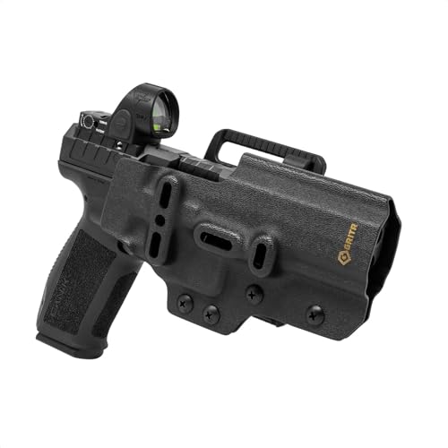 GRITR Ambidextrous OWB Kydex Competition Holster - for USPSA, IDPA, 3-Gun Matches & EDC - Pistol Accessory w/Optic Cut, Open Bottom, Adjustable Retention & Cant; Fits Canik TP/Mete/Rival Series