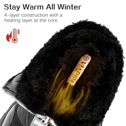 Winter Boots for Women Waterproof, Snow Boots for Women, Womens Mid Calf Low Heel Zip Up Anti-Slip Warm Booties Comfortable for Outdoor Walking Hiking2