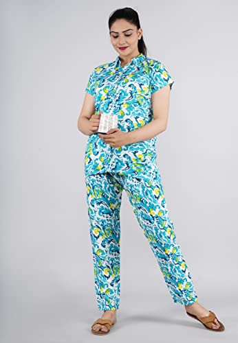 Image of BLACK MACY Women's Rayon Printed Night Suit Set