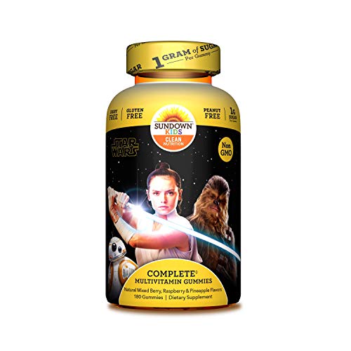 Sundown Kids Star Wars Multivitamin Gummies, Vitamins A, C, D, E, Non-GMO, Gluten-Free, Dairy-Free, Peanut-Free, 180 Count