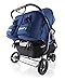 Joovy ScooterX2 Double Stroller Featuring Dual Snack Trays, One-Handed Fold, Multi-Position Reclining Seats, Adjustable Leg Rests, and 2 Zippered Pockets for Storage, Blueberry