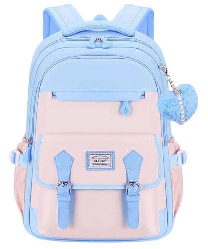 School Backpack for Teen Girls Bookbags Elementary High School Laptop Bags Women Travel Daypacks Blue Large