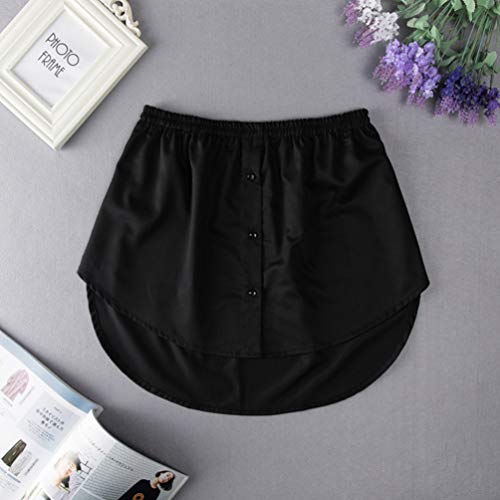 SOIMISS 1Pc Mulher Simples Moda Saia Falso Camisa de Lã para Roupas Casuais Preto XXL