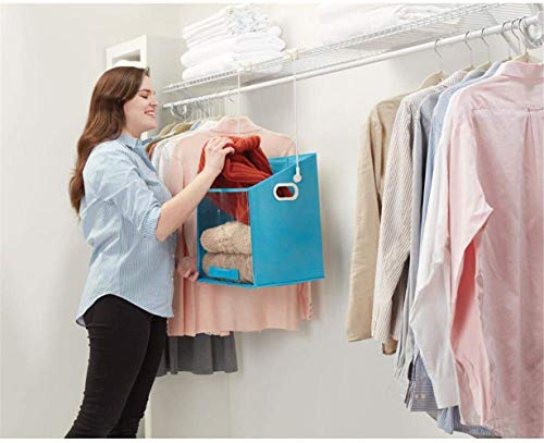 youfenghui Closet Caddy Dirty Clothes Storage Organizer Case Rotatable Retrieve Items from High Shelves Safely & Easily (Dark Blue)