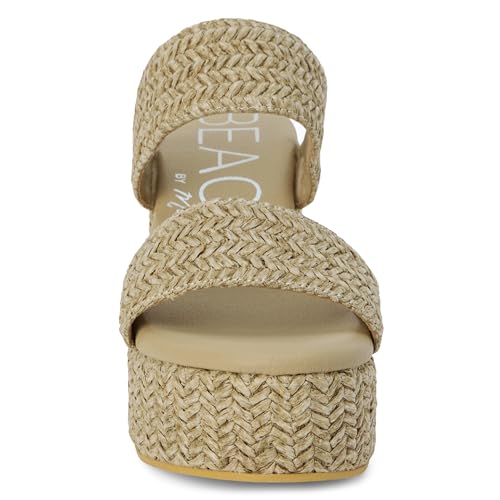 Image of BEACH by Matisse Womens Gem Platform Block Casual Sandals Casual High Heel 3 inch & Up - Off White