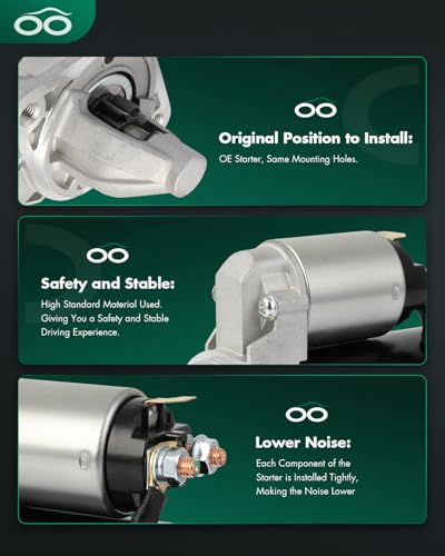 Image of SCITOO Starter Motor fit for Hyundai Accent 2010-2011 L4 1.6L 1599cc A.T. Delco PMDD, 8T, for Kia Rio 2009-2011 L4 1.6L 1599cc A.T. Delco PMDD Replacement Starter 6945
