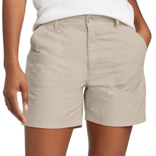 Eddie Bauer Womens Adventurer Stretch Ripstop Shorts (US Numeric 12 Regular Regular Tan)