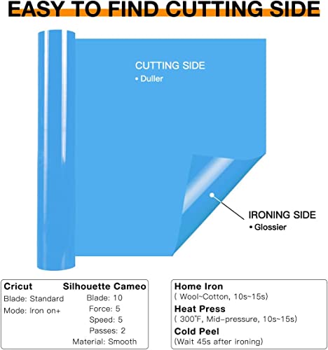 image for HTVRONT HTV Vinyl Rolls Heat Transfer Vinyl - 12