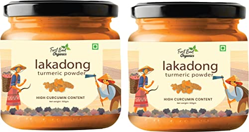 Image of First Bud Organics Lakadong Turmeric Powder 100 GM | High Curcumin Content Haldi Powder| Organic | Immunity Booster | Unprocessed | Directly sourced from Meghalaya, Pack Of 2
