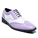 Metrocharm Two-Tone Wingtip Oxford Men's Dress Shoes, Synthetic Leather, Brogue Style, Lace-Up Design for Formal Wear, MC118 (Lilac White, US Footwear Size System, Adult, Men, Numeric, Medium, 9.5)