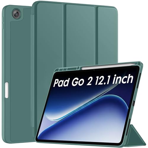 Image of Robustrion Cover for OnePlus Pad Go 2 12.1 inch Cover Case with Pencil Holder, Trifold Cover Case for OnePlus Pad Go 2 Tablet Cover [Auto Sleep Wake Support] - Dark Green