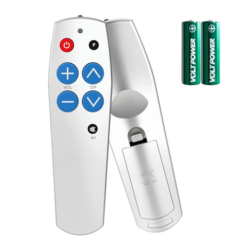 Senioren Fernbedienung TV mit großen Tasten, Einfach zu bedienen & einzurichten, Universelle TV Fernbedienung für TV und Kabel IR Geräte, geeignet als Geschenk für Menschen mit Demenz​, Weiß