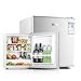 QINGZHUO Mini Frigo,(118 L,60 L),Funzionamento Silenzioso,Argento,Congelatore Frigorifero A 2 Porte da Libero Posizionamento,Ideale per Cucina,Camera da Letto O Ufficio.