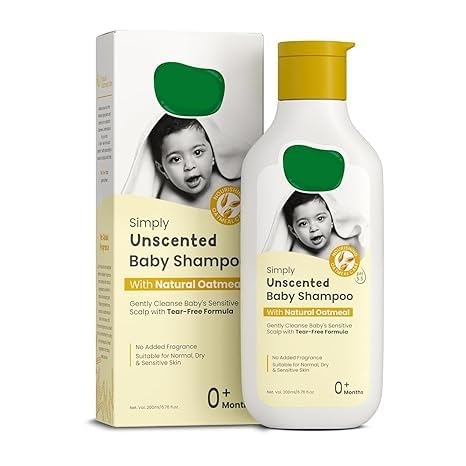 TV Simply Unscented Baby Wash With Natural Oatmeal- 6.76 Fl Oz | Fragrance Free Baby Body Wash | Tear Free Formula for Newborn's Sensitive Skin